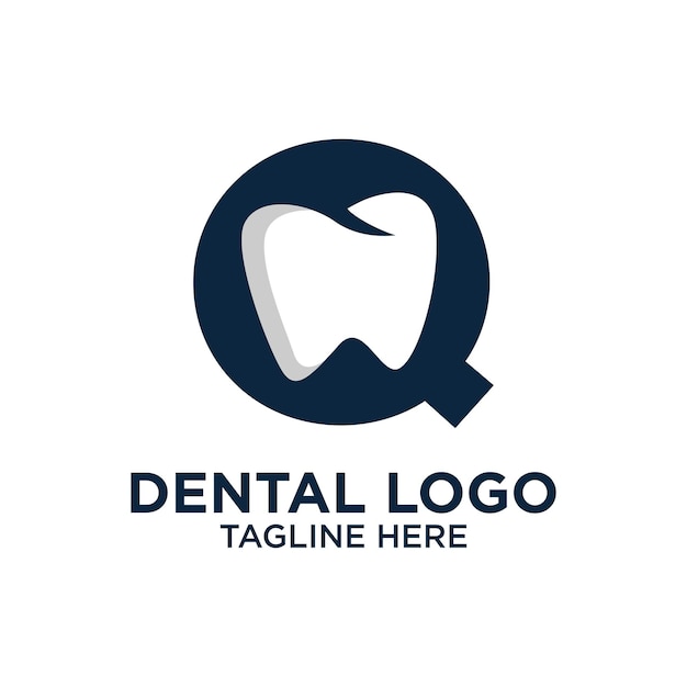 Litera Q Dental Logo Szablon Inspiracji Ilustracja Wektorowa