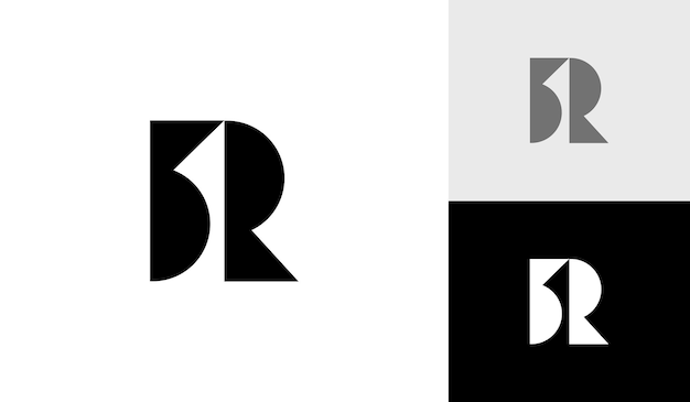 Litera R Monogram Logo Wektor Projektu