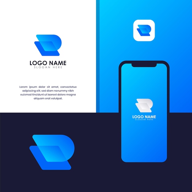 Litera R Nowoczesny Kolorowy Gradient Logo