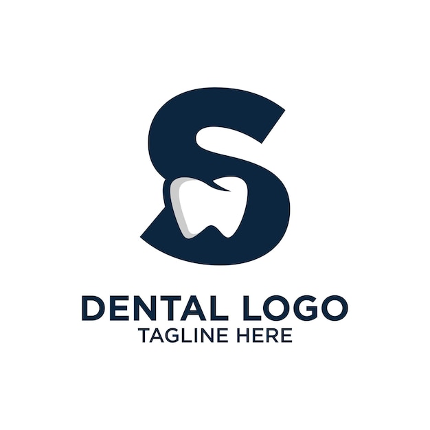 Litera S Dental Logo Design Szablon Inspiracji, Ilustracji Wektorowych.