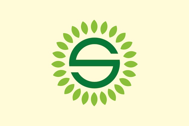 Litera S Natura Logo Projektowanie Grafiki Wektorowej