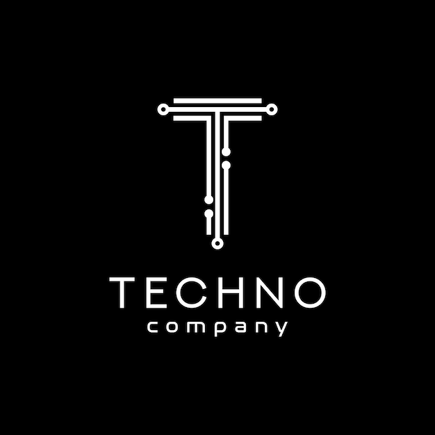 Litera T Tech Logo Dla Nowoczesnych Firm Technologicznych