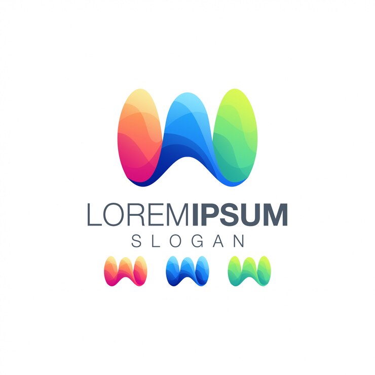 Wektor litera w kolekcja logo gradientowe kolekcje