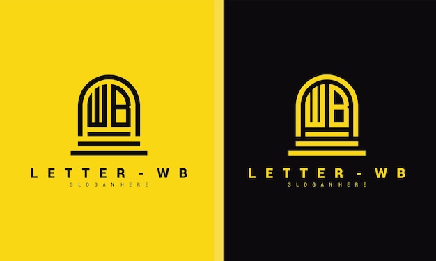 Litera Wb Logo Ikona Projekt Szablon Wektor Premium Wektor Premium