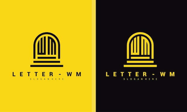 Litera Wm Logo Ikona Szablon Projektu Wektor Premium Wektor Premium