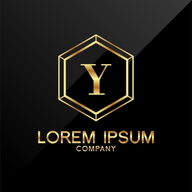 Plik wektorowy litera y korona złoty projekt logo premium