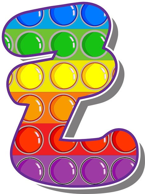 Plik wektorowy litera z. rainbow kolorowe litery w formie popularnej gry dla dzieci pop it. jasne litery na białym tle. jasne litery na białym tle.