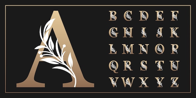 Plik wektorowy literami alfabetu botanicznego