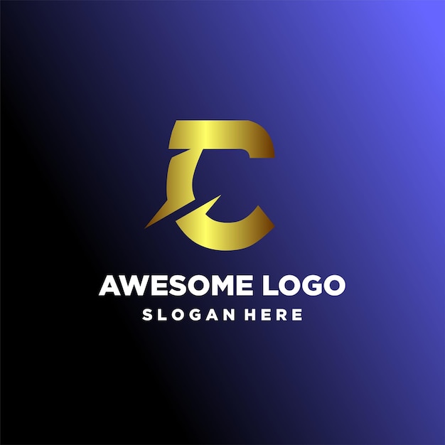Plik wektorowy literowe logo minimalistyczny luksusowy styl gradientu