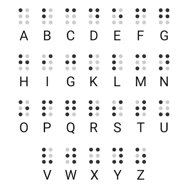 Litery Alfabetu Braille'a Braille Jest Dla Niedowidzących Ilustracji Wektorowych
