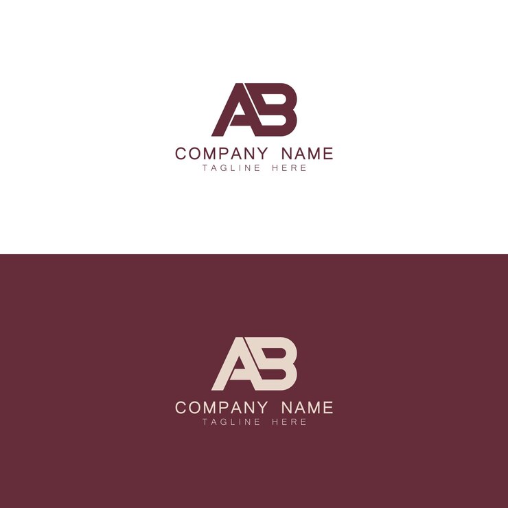 Litery alfabetu inicjały Monogram logo AB AB INITIAL litery AB