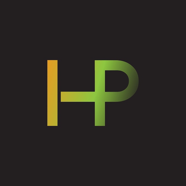 Litery alfabetu inicjały Monogram logo HP PH H i P