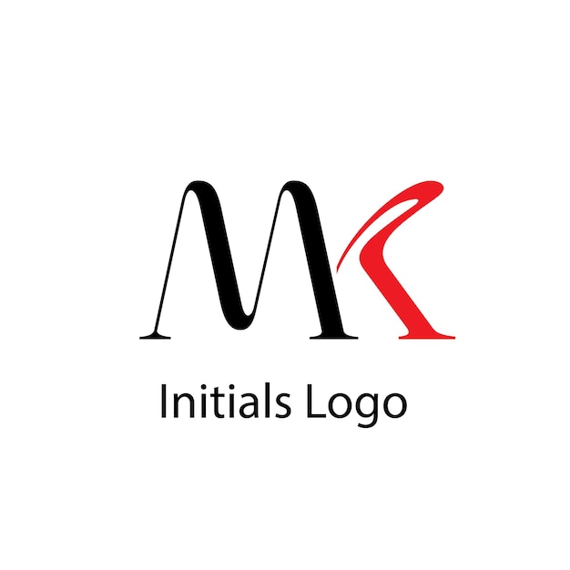 Plik wektorowy litery alfabetu inicjały monogram logo mk km mk