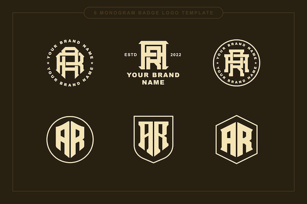Plik wektorowy litery ar lub ra monogram szablon logo początkowe, projekt odznaki dla odzieży, odzieży, marki