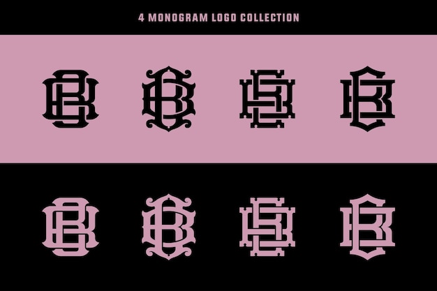 Plik wektorowy litery b lub bb monogram szablon logo początkowe dla odzieży, odzieży, marki