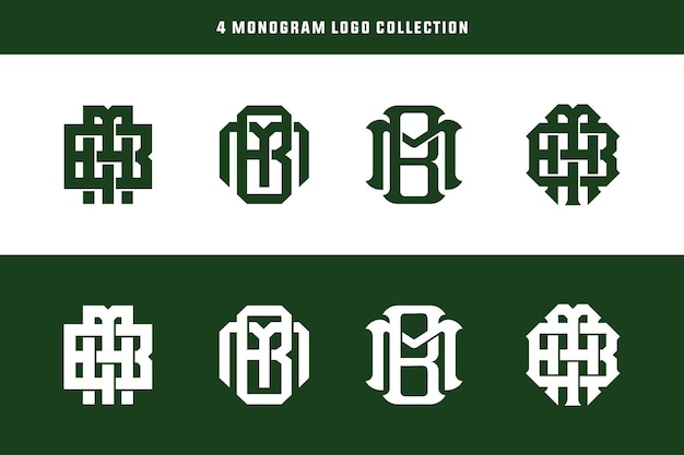 Litery Bm Lub Mb Monogram Szablon Logo Początkowe Dla Odzieży, Odzieży, Marki