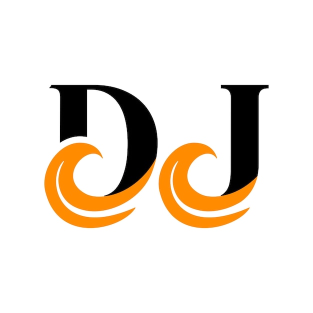 Plik wektorowy litery dj fale szablon logo litery dj fale elementy logo litery dj fale wektor