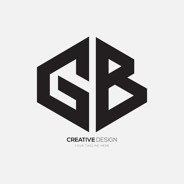 Plik wektorowy litery gb kreatywny monogram abstrakcyjne logo typograficzne