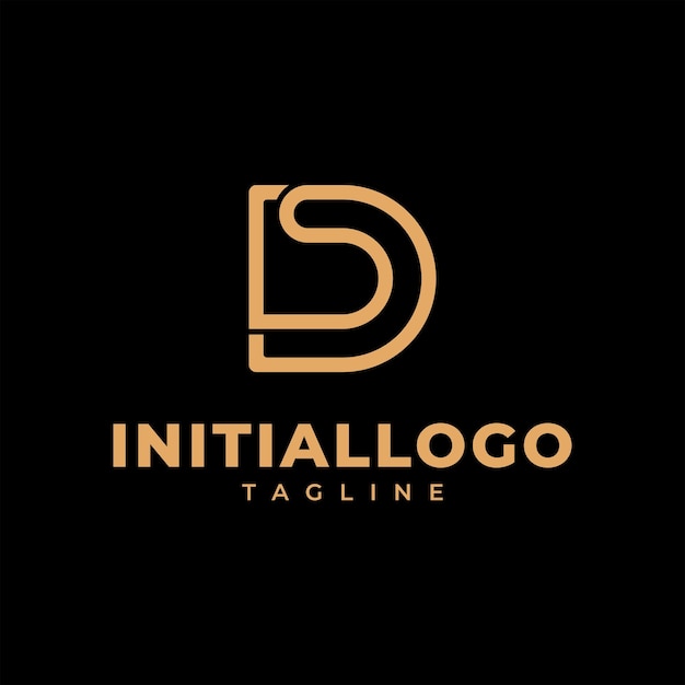 Litery Inicjały Monogram Logo Ds Sd