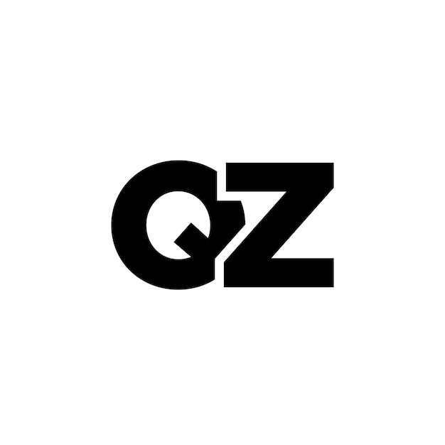 Plik wektorowy litery q i z szablon projektowania logo qz minimalny monogram początkowy logotyp