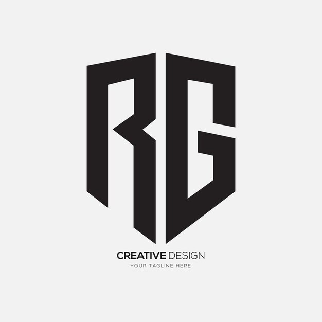 Litery Rg Nowoczesne Kształty Alfabet Monogram Abstrakcyjny Pomysł Logo
