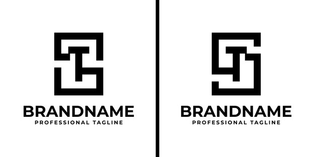 Litery ST Monogram Logo odpowiednie dla każdej firmy z inicjałami TS lub ST