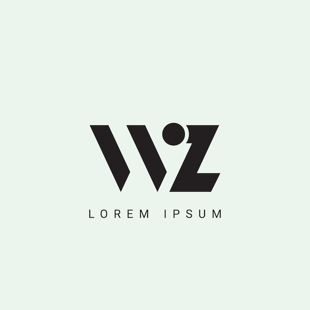 Plik wektorowy litery wz i zw monogram początkowe logo geometryczne nowoczesne logo siatki gradientowej