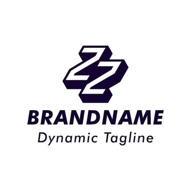 Plik wektorowy litery zz logo z monogramem 3d odpowiednie dla firm z inicjałami zz