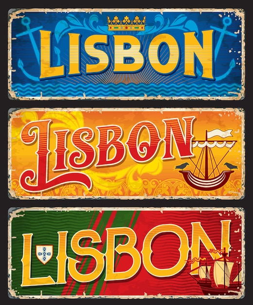 Lizbona Podróży Naklejki Talerze Portugalia Heraldyka