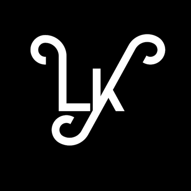 Plik wektorowy lk letter logo design początkowe litery ikona logo lk abstrakcyjna litera lk minimalny szablon projektowania logo l k wektor projektowania liter z czarnymi kolorami lk logo