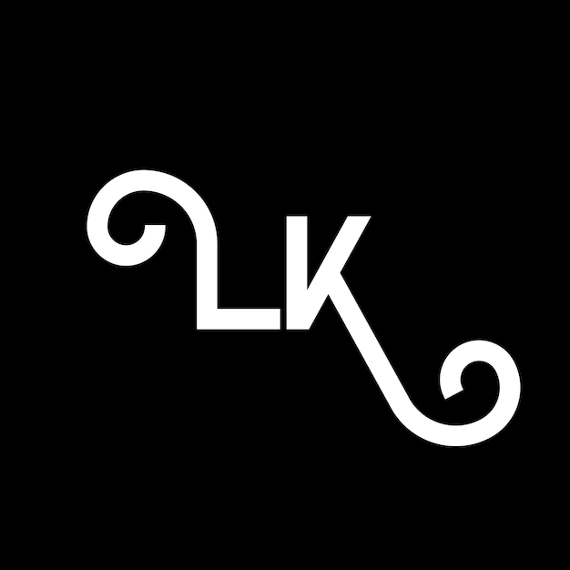 Plik wektorowy lk letter logo design początkowe litery ikona logo lk abstrakcyjna litera lk minimalny szablon projektowania logo l k wektor projektowania liter z czarnymi kolorami lk logo