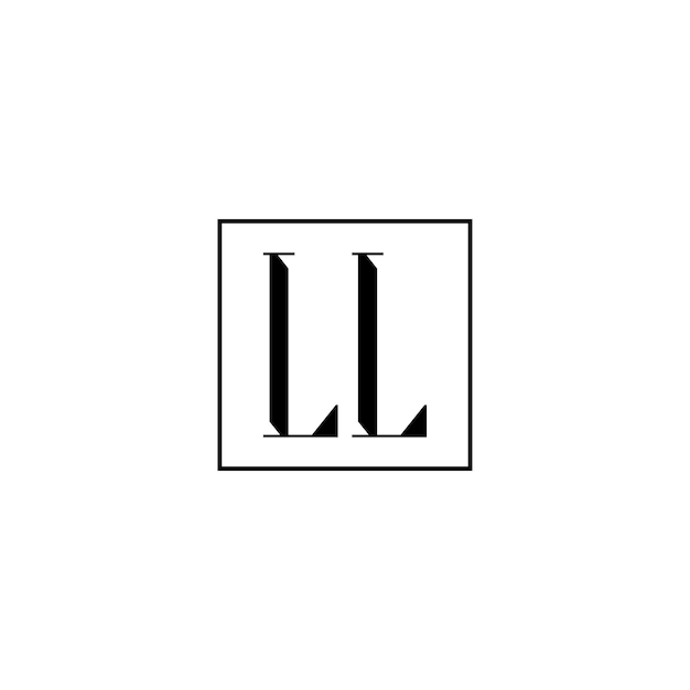 Plik wektorowy ll monogram logo projekt list tekst nazwa symbol monochromatyczne logotyp alfabet znak proste logo