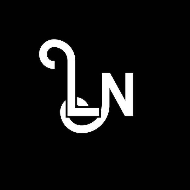 Plik wektorowy ln letter logo design początkowe litery ln ikona logo abstrakcyjny liter ln minimalny szablon projektowania logo l n wektory projektowania liter z czarnymi kolorami ln logo