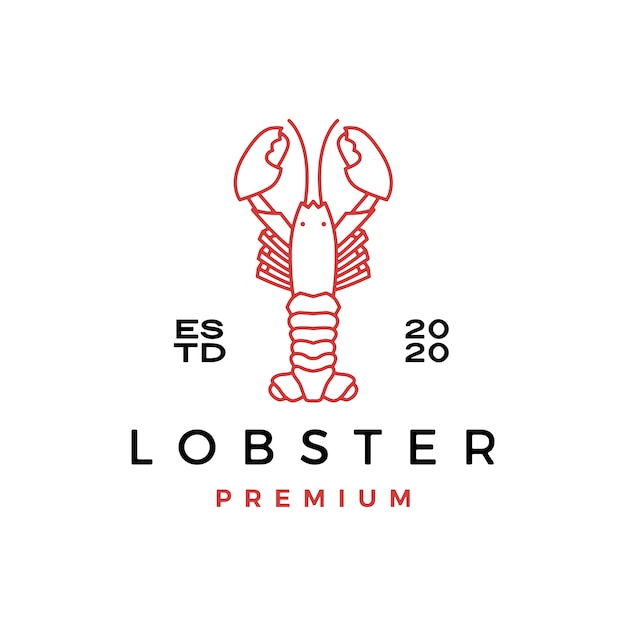 Lobster Craw Ryby Owoce Morza Ikona Ilustracja Logo