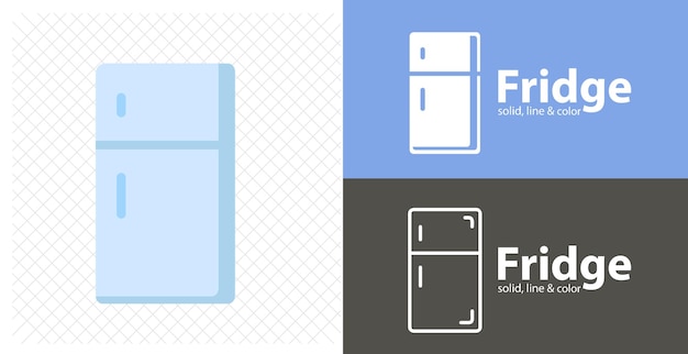 Lodówka Na Białym Tle Płaska Ilustracja Ikona Linii Lodówki