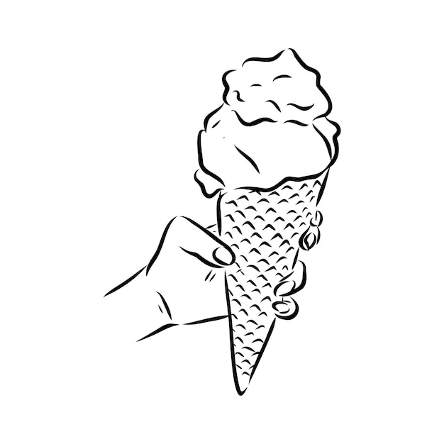 Lody Lody Doodle Szkic Wektor Lody