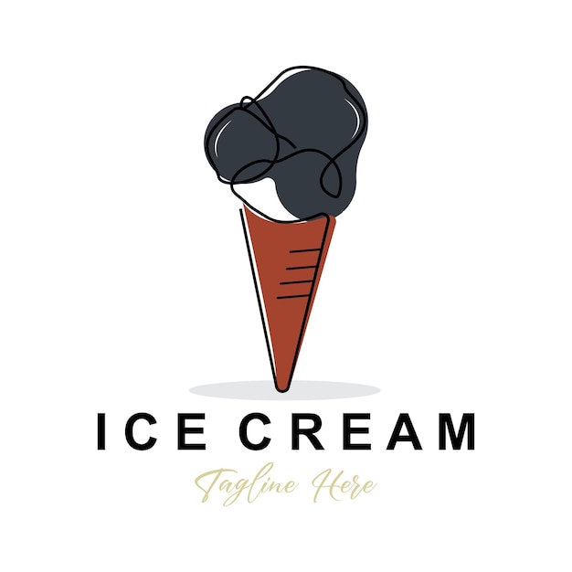 Lody Logo Design świeże Słodkie Miękkie Zimne Jedzenie Ilustracja Ulubiony Produkt Wektorowy Dla Dzieci Marka