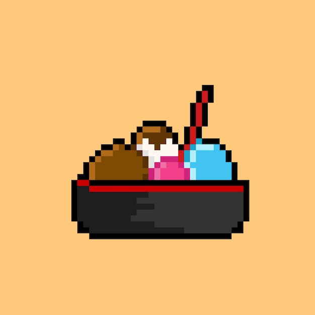 Lody W Misce W Stylu Pixel Art