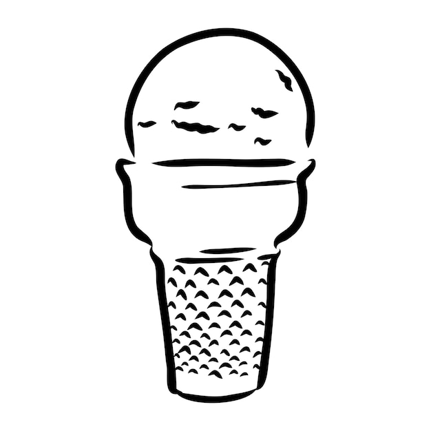 Lody W Rożku Doodle Lody Wektor