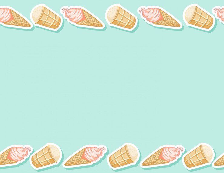 Wektor lody w wzór waflowy stożek. śliczna kreskówka stylu tła tekstury płytka