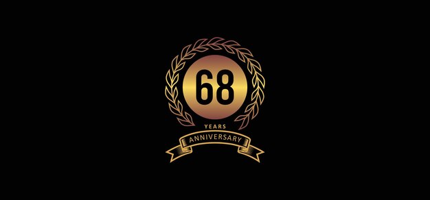 Logo 68. Rocznicy Ze Złotym I Czarnym Tłem