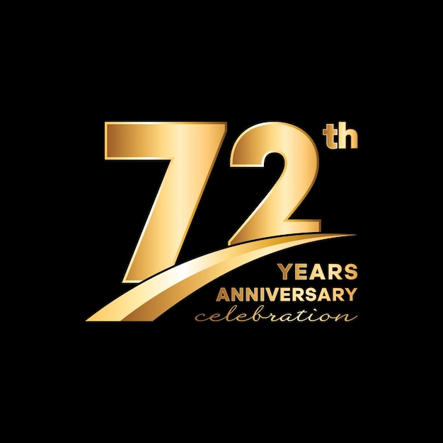 Logo 72-lecia Ze Złotym Numerem Na Czarnym Tle