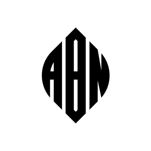 Logo Abn O Kształcie Okręgu I Elipsy Abn Z Stylem Typograficznym Trzy Inicjały Tworzą Logo Okrągłe Abn Emblem Okrągły Abstrakt Monogram