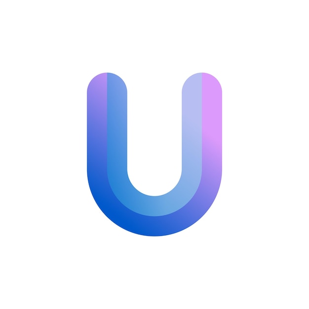 Logo abstrakcyjnej litery gradientowej U