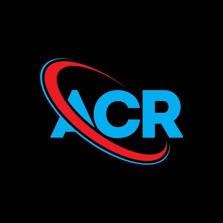 Wektor logo acr (literatura acr) projekt logo liter acr (inicjały) logo acr połączone z okręgiem i dużymi literami logo monogram acr (typografia acr dla firmy technologicznej i marki nieruchomości)