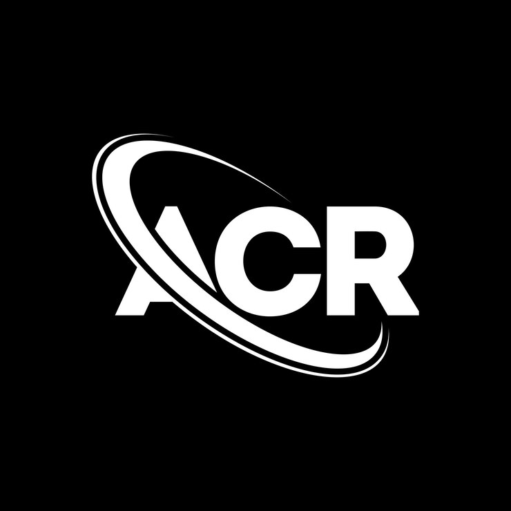 Wektor logo acr (literatura acr) projekt logo liter acr (inicjały) logo acr połączone z okręgiem i dużymi literami logo monogram acr (typografia acr dla firmy technologicznej i marki nieruchomości)