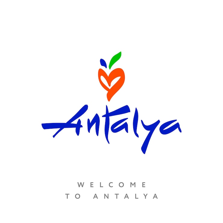 Wektor logo antalya turcja z sercem na ilustracji wektorowych