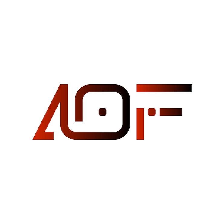 Wektor logo aof początkowy gradient monogramu nowoczesny minimalistyczny wektorowy projekt tożsamości biznesowej