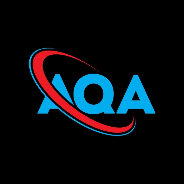Plik wektorowy logo aqa logo aqa litera aqa logo inicjały aqa logo powiązane z okręgiem i dużymi literami monogram logo aqa typografia dla biznesu technologicznego i marki nieruchomości