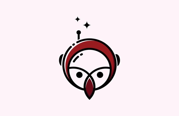 Logo Astro Puffin Czysty I Minimalistyczny Projekt Logo, Idealny Dla Marki Technologicznej Lub Gamingowej